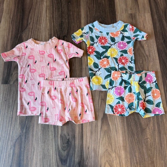 Hanna Anderssen set of 2 pajamas 2T Flamingo Lemons Pajamas Short Sleeve Shorts - Picture 1 of 13